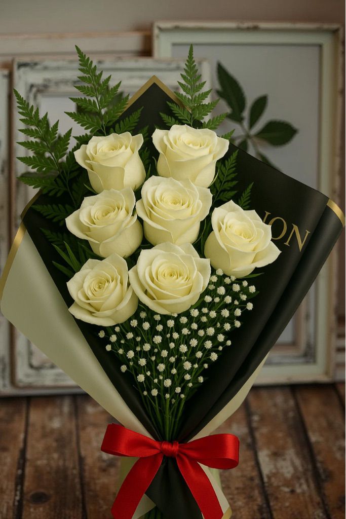 BOUQUET 7 ROSAS BLANCAS