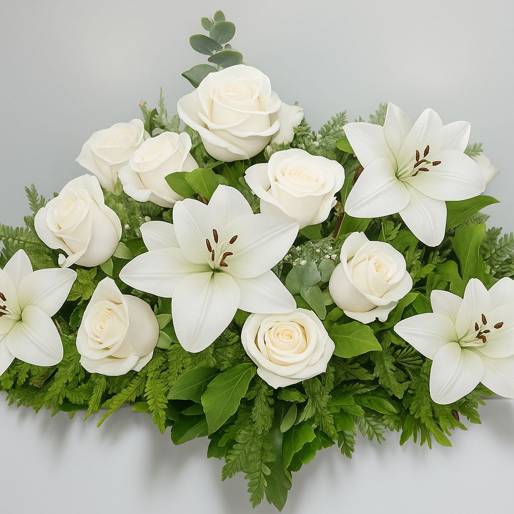 CUBRE URNAS 8 LILIUMS Y 10 ROSAS