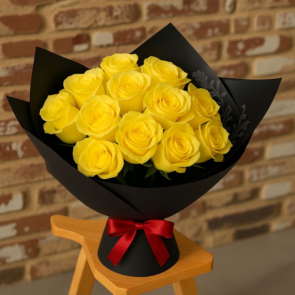 BOUQUET DE 24 ROSAS AMARILLAS