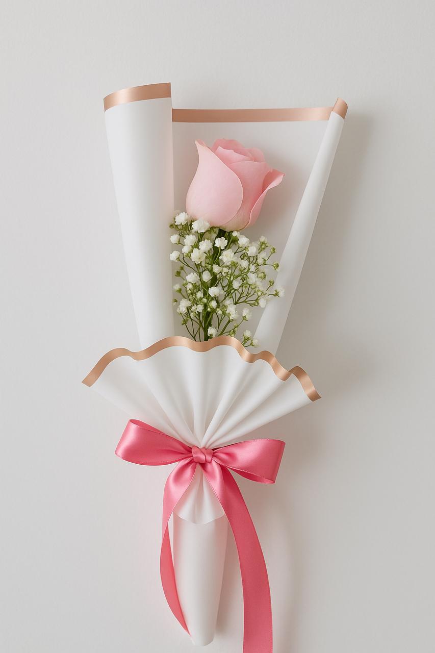 BOUQUET DE 1 ROSA ROSADA
