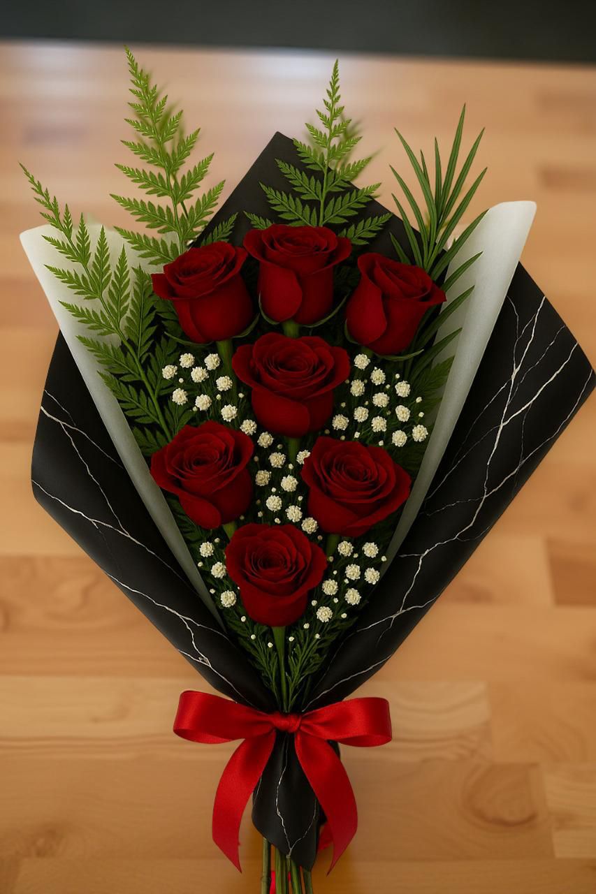 BOUQUET 7 ROSAS ROJAS